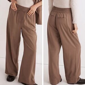 Madewell Drapeweave Carley Wide-Leg Pants in Castle Rock